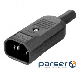 Plug FreeEnd-IEC(C14),10A Copper ABS,black (62.08.3754-1)