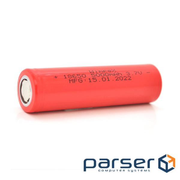 Акумулятор WMP-5000 18650 Li-Ion Flat Top, 2000mAh, 3.7V, Red (YT27577)
