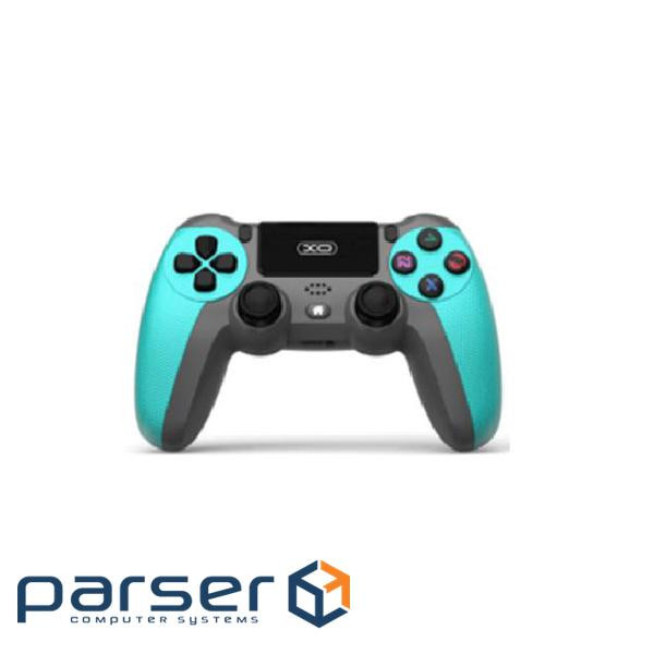 Геймпад бездротової XO GP6 B для PS4 Bluetooth / Wired, 17 кнопок, (Grey / Green), 3.7V, 600mAh, 200
