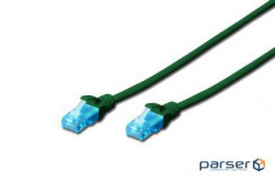 Patch cord Digitus UTP, CAT 5e, 1м, AWG 26/ 7, CCA, PVC, зеленый (DK-1512-010/G)