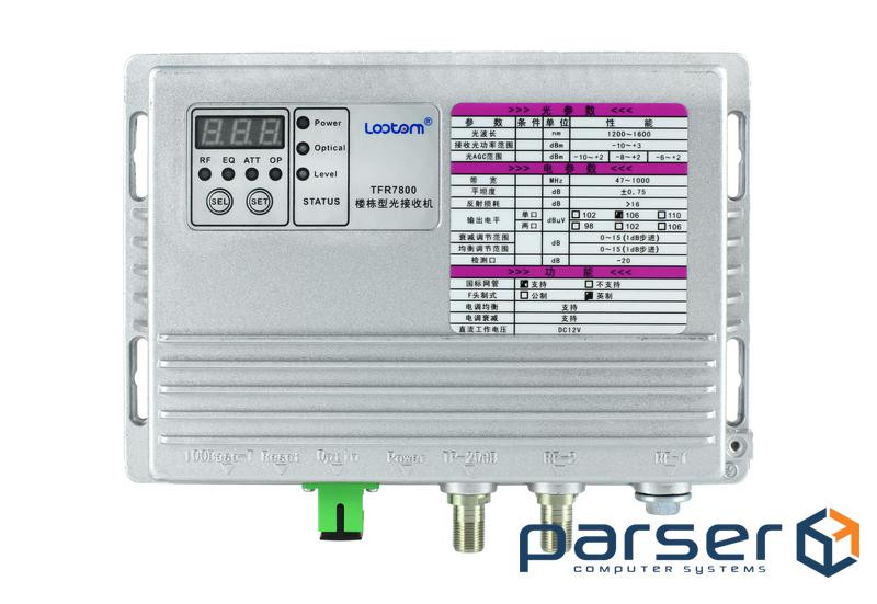 Приймач оптичний RCI TFR7800 (ВЧ вихід 106 дБмкВ, від -8 до +2дБм АРУ, тестова точка ВЧ -20