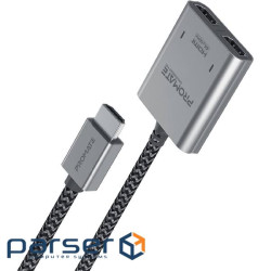 Адаптер Promate HDMI - 2xHDMI (M/F) 1 м Black (mediasplit-h2.black)