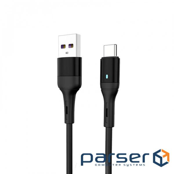 Кабель SkyDolphin S06T LED Smart Power - USB Type-C (M/M), 1 м , Black (USB-000557)