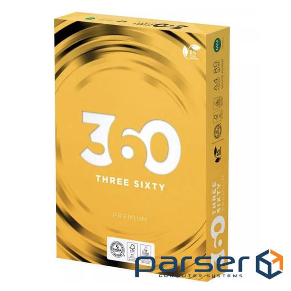 Бумага 360 Premium 80г/м2, A4, 500л, class B, белизна 161% CIE