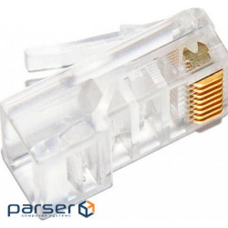 Роз"єм RJ45 UTP5e-конектор,8P8C обжимний прохідний AWG26-24,прозорий (62.09.8504-1)
