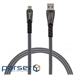 Дата кабель USB 2.0 AM to Micro 5P 1.0m black Grand-X (FM09) (FM-09)