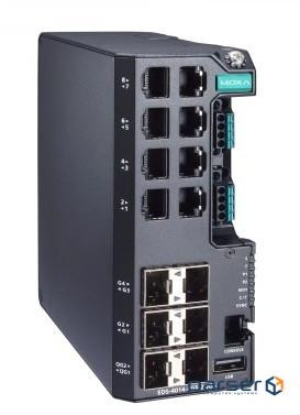 Керований комутатор Gigabit Ethernet, 8 портів 10/100BaseT(X), 4 порти 1 (EDS-4014-4GS-2QGS-LV-T)