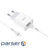 Зарядний пристрій HOCO C81A Asombroso USB + cable Micro 5P 10.5W White (6931474727954)