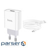 Зарядний пристрій HOCO C81A Asombroso USB + cable Micro 5P 10.5W White (6931474727954)