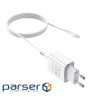 Зарядний пристрій HOCO C81A Asombroso USB + cable Micro 5P 10.5W White (6931474727954)