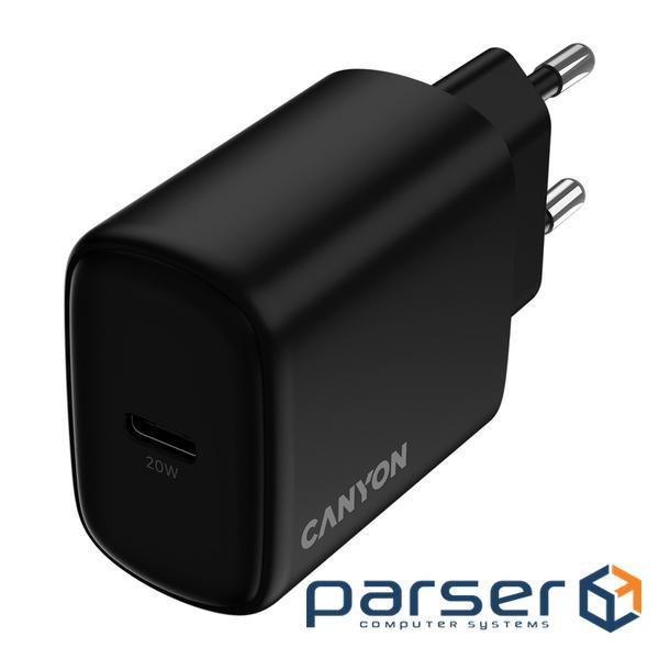 Зарядний пристрій Canyon OnCharge 200 20W 1xPD EU Black (CNE-CHA200-11)
