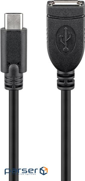 Goobay USB Type-C-2.0A M/F,(USB2.0) 0.20m OTG, чорний (75.05.5470-1)
