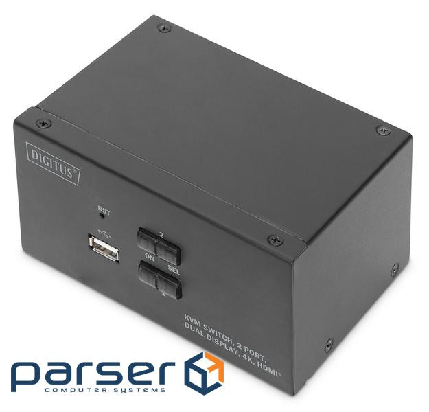 Комутатори DIGITUS Desktop HDMA KVM, 2 Port, Dual Display, 4K (DS-12860)