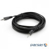 Кабель мультимедійний Jack 3.5mm 5m MM 3С Vinga (VCPDCJ35MM5BK)