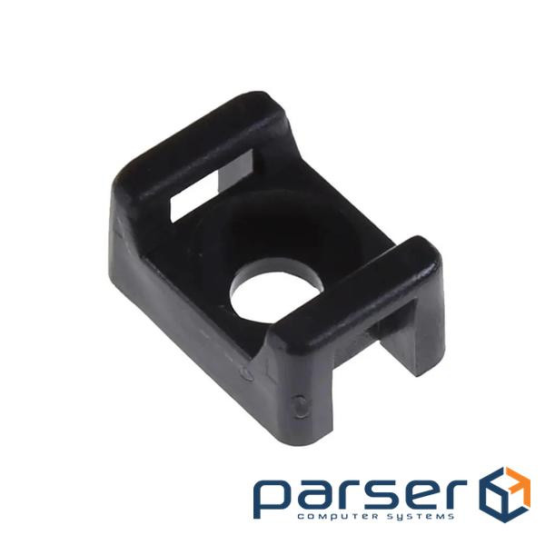 Screed pad with screw hole, 22x15 mm (100pcs), black (INCT-HC-2-BK)