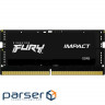 Модуль пам'яті KINGSTON FURY Impact SO-DIMM DDR5 4800MHz 16GB Kit 2x8GB (KF548S38IBK2-16)