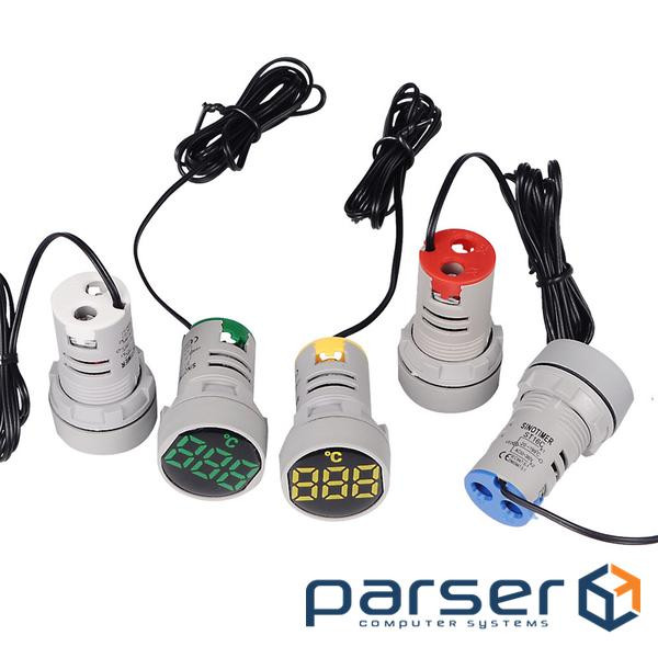 Вимірювач температури ST16C, LED індикація жовта, круглий 22мм, -25 - +199&deg;C, (ST16C-Yellow) , -25 - +199&deg;C, (ST16C-Yellow)