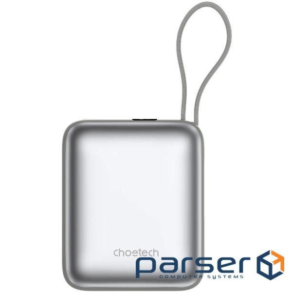 УМБ Choetech 10000mAh 35W PD3.0 USB-C In/Out, LED Display, with buid-in type-C cabel сіра (B832-GY)