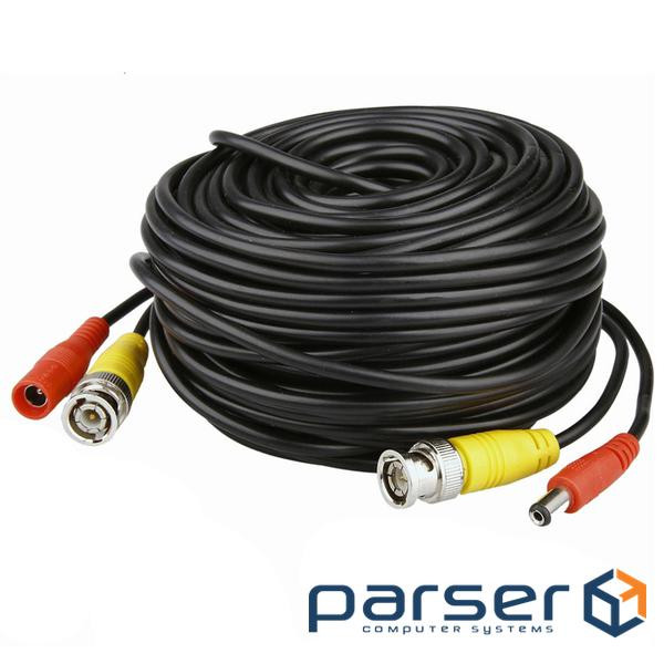 Патчкорд комбінований коаксіальний+живлення BNC+DC 5m, чорний , Q200