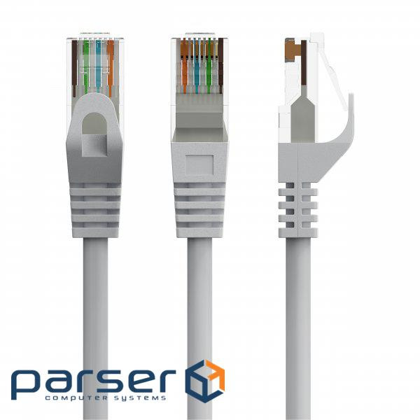 Патч корд Cablexpert PP6U-CU-2M, UTP, категорія. 6, литий, 50u" штекер із фіксатором, 2 м, сірий 