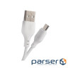 Дата кабель USB 2.0 AM to Micro 5P 1.0m 2.1A white XO (XO-NB-103-MC-1-WH)