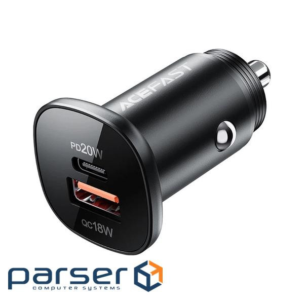 Зарядний пристрій Acefast 1xUSB-C PD20W + 1xUSB QC3.0 18W car adapter metal (6974316280330)