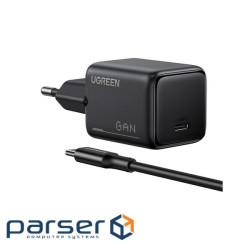 Зарядний пристрій Ugreen X517 USB-C PD25W GaN black (65736)