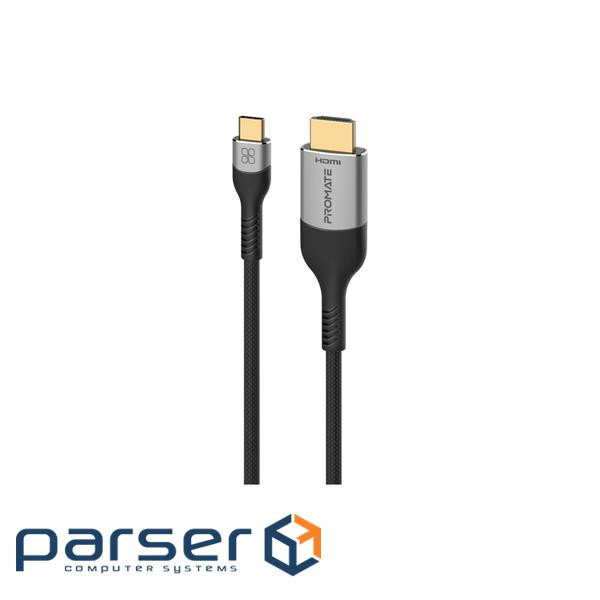 Кабель Promate USB Type-C - HDMI V 2.1 (M/M), 1.8 м, Grey (mediacord-8k.grey)