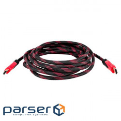 Кабель LogicPower HDMI-HDMI, v1.4, 4.5м, черный с красным (LP2768)