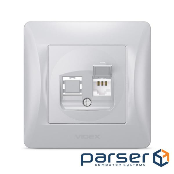 Computer socket Videx BINERA CAT6 single silver (VF-BNSK1PC6-SS)