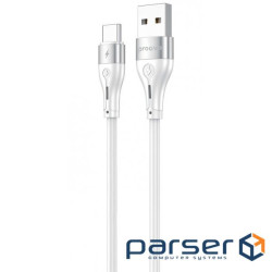 Кабель Proove Soft Silicone USB to Type-C 3A (2m) white (CCSO20001222)