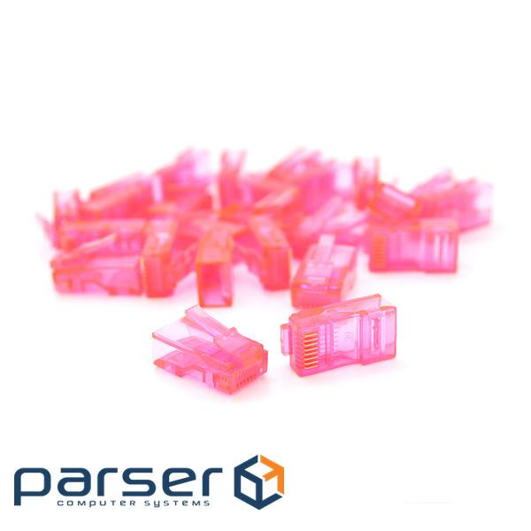 Конектор RITAR RJ-45 UTP Cat.5e 100шт/уп Pink (RJ45ML-PK) (RJ45ML-Pink)