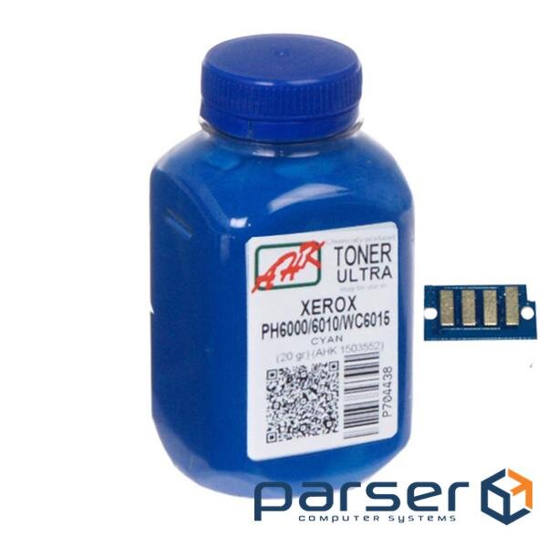 Тонер Xerox Ph6000/6010,20г Cyan+chip reg2/4 AHK (1500256)