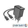 Зарядний пристрій HOCO CS22A Value USB-C PD30W + cable USB-C to Lightning Black (6942007609920)