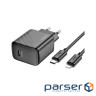 Зарядний пристрій HOCO CS22A Value USB-C PD30W + cable USB-C to Lightning Black (6942007609920)
