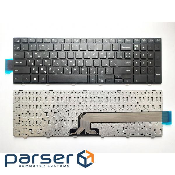 Клавіатура ноутбука Dell Inspiron 15-3000/15-5000 Series черная с черной рамкой UA (A43874)