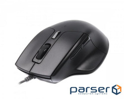 Wired mouse, optical, ergonomic, 6 buttons, 2400 DPI, USB, black (Mc-6B01)