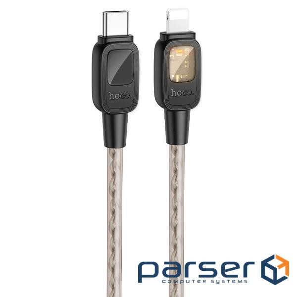 Кабель Hoco U124, Type-C-Lighting, 27W, довжина 1.2м, Black / Gray, BOX (Hoco U124B)