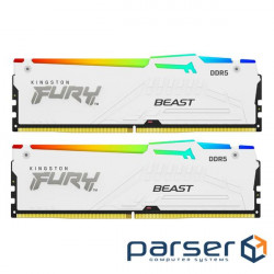 Оперативна пам'ять Kingston FURY Beast White RGB 64GB 5600MT/s DDR5 (Kit of 2) (KF556C36BWEAK2-64)