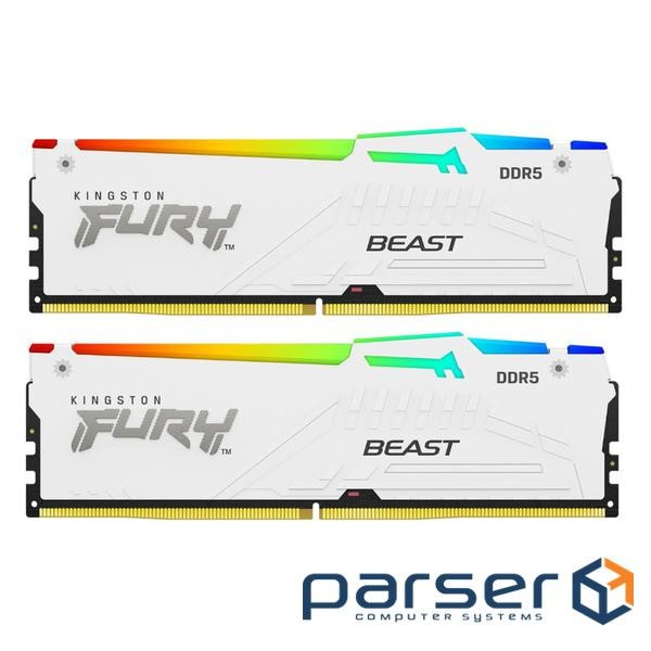 Оперативна пам'ять Kingston FURY Beast White RGB 64GB 5600MT/s DDR5 (Kit of 2) (KF556C36BWEAK2-64)