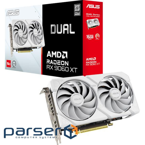 Відеокарта ASUS Dual Radeon RX 9060 XT 16GB GDDR6 White Edition (DUAL-RX9060XT-16G (90YV0LG3-M0NA00)