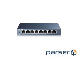 Network switch Cisco SG350X-48-K9-EU Тип - управляемый 3-го уровня, форм-фактор - в стойку, количество портов - 54, порты - SFP+, Gigabit Ethernet, комбинированный, возможность удаленного управления - управляемый, коммутационная способность - 176 Гбит/ с, размер таблицы МАС-адресов - 64000 Кб, корпус - Металический, 48x10/ 100/ 1000TX, 2хSFP+ TP-Link TL-SG108