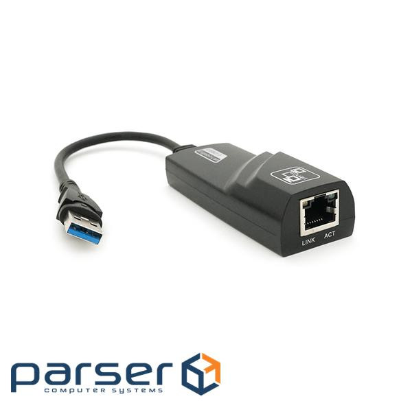 Контролер USB 3.0 to Ethernet - Сітковий адаптер 10/100/1000Mbps з проводом , Black, Blist (14904)