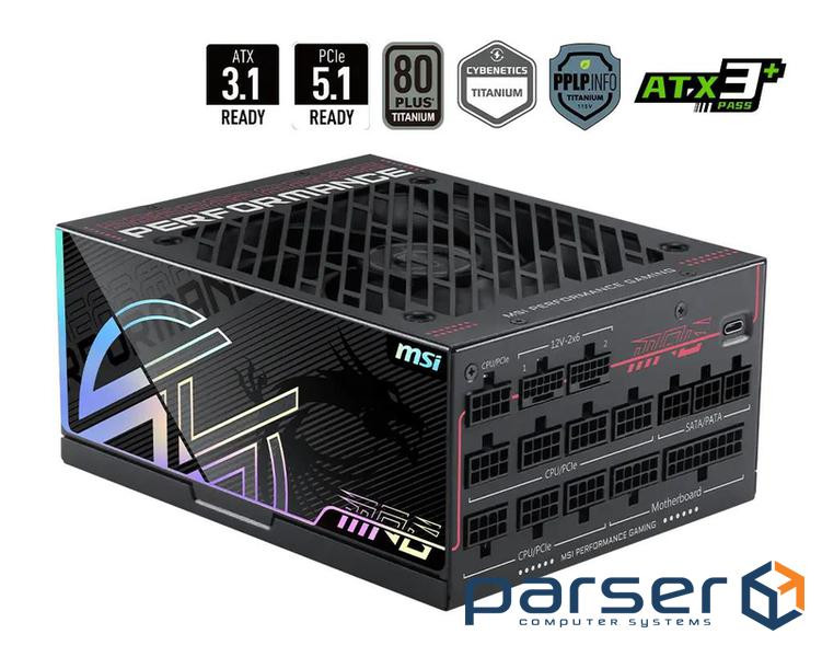 Блок живлення MSI 1600W (MPG AI1600TS PCIE5)