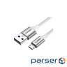 Cable UGREEN US290 USB 2.0 AM-MicroUSB M, 2 m, 3.0A, (18W) Nickel Plating White (60153)
