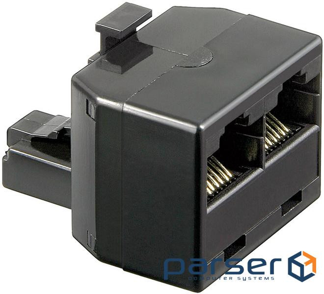 Перехідник мережевий RJ45 UTP5e 1x2 M/F,ISDN T-адаптер 1:1,чорний (75.05.0584-40) (75.05.0584-40)