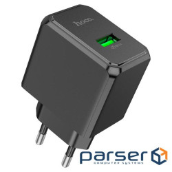 СЗУ 110-240V HOCO CS12A 1xUSB, 18W, Black, Blister