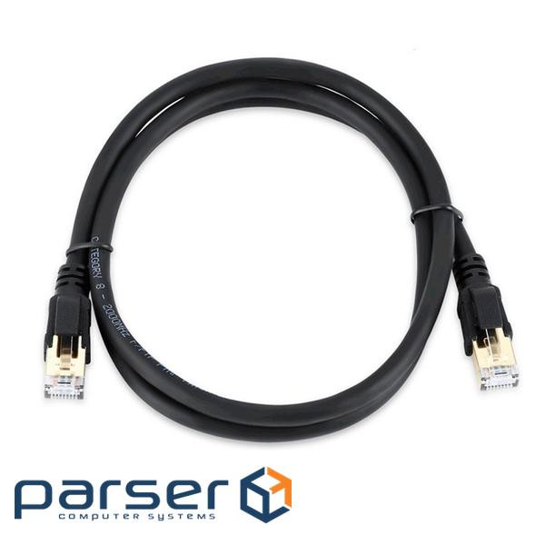Патч-корд литий VEGGIEG, CCA, SSTP, RJ45, Cat.8, 1m, чорний (PCV-V-E802)