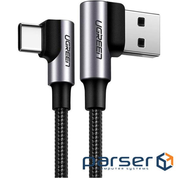 Дата кабель USB 2.0 AM to USB-C 3.0m 3A 90 corner US176 black Ugreen (70875)