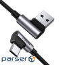 Дата кабель USB 2.0 AM to USB-C 3.0m 3A 90 corner US176 black Ugreen (70875)